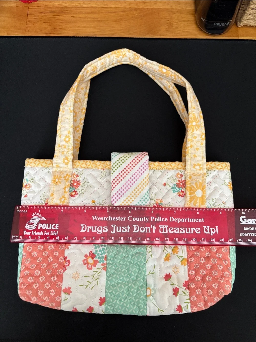 Handmade small Quilted Floral Patchwork Tote